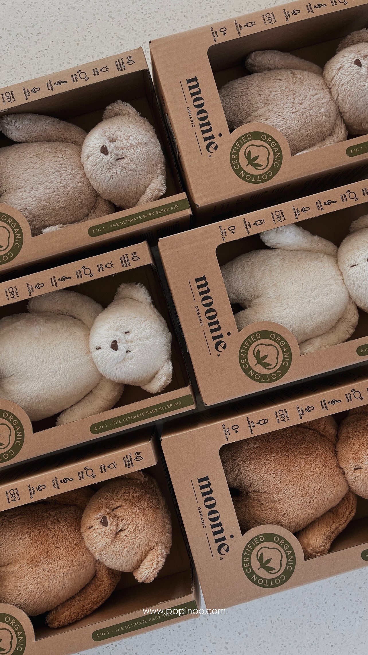 Moonie Peluche Veilleuse | Ourson Blanc