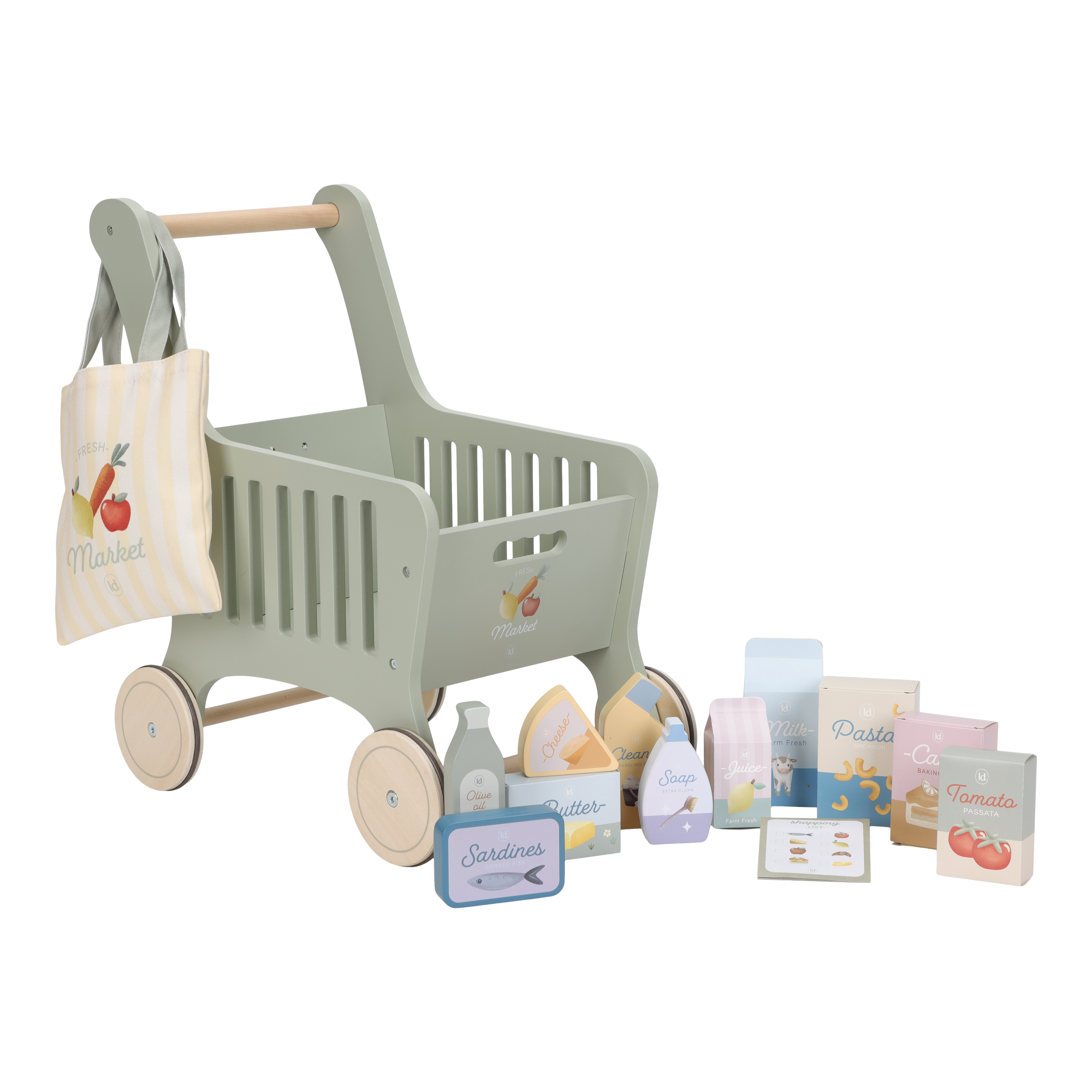 Caddie de courses en bois