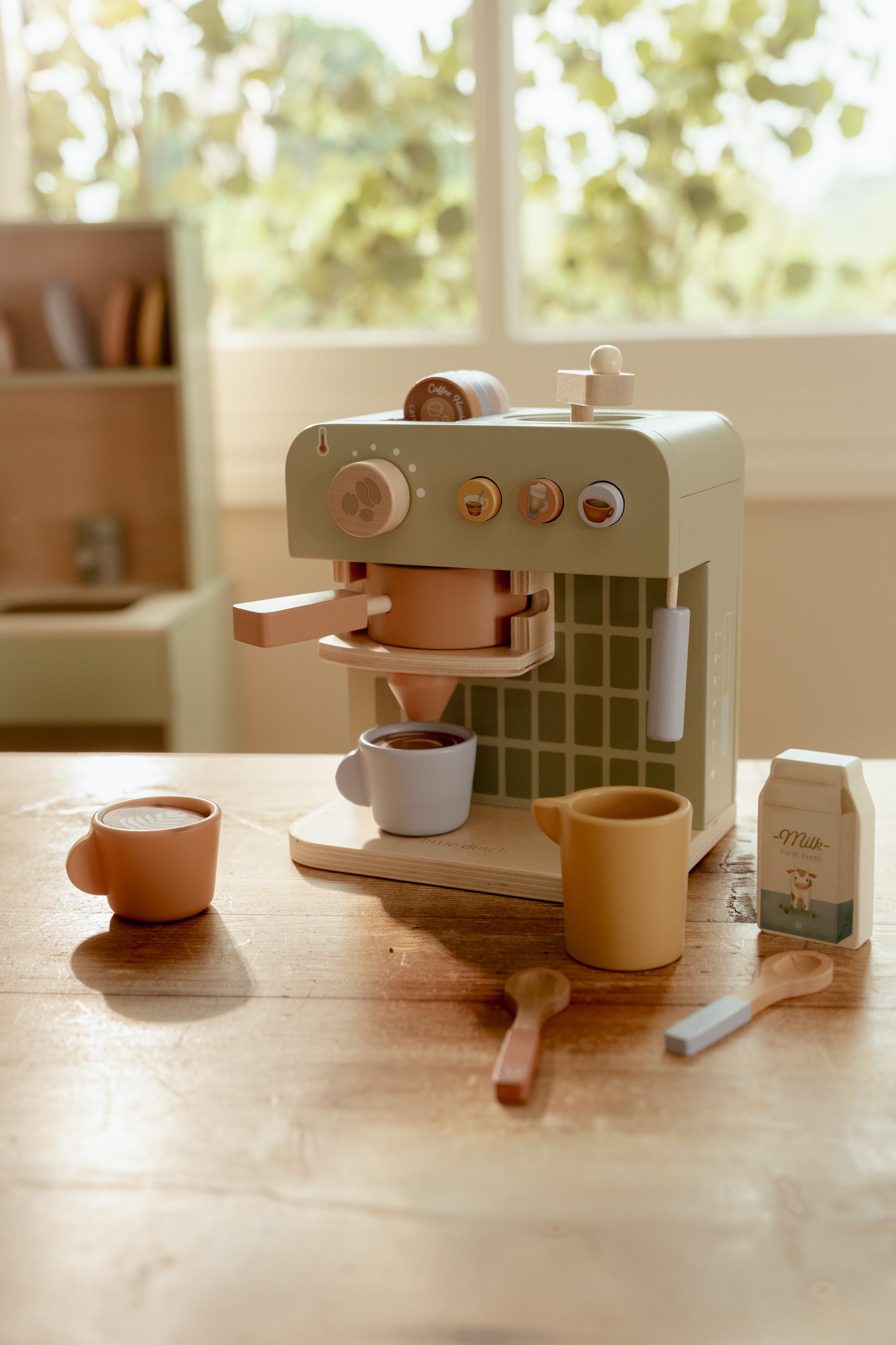 Machine à café en bois