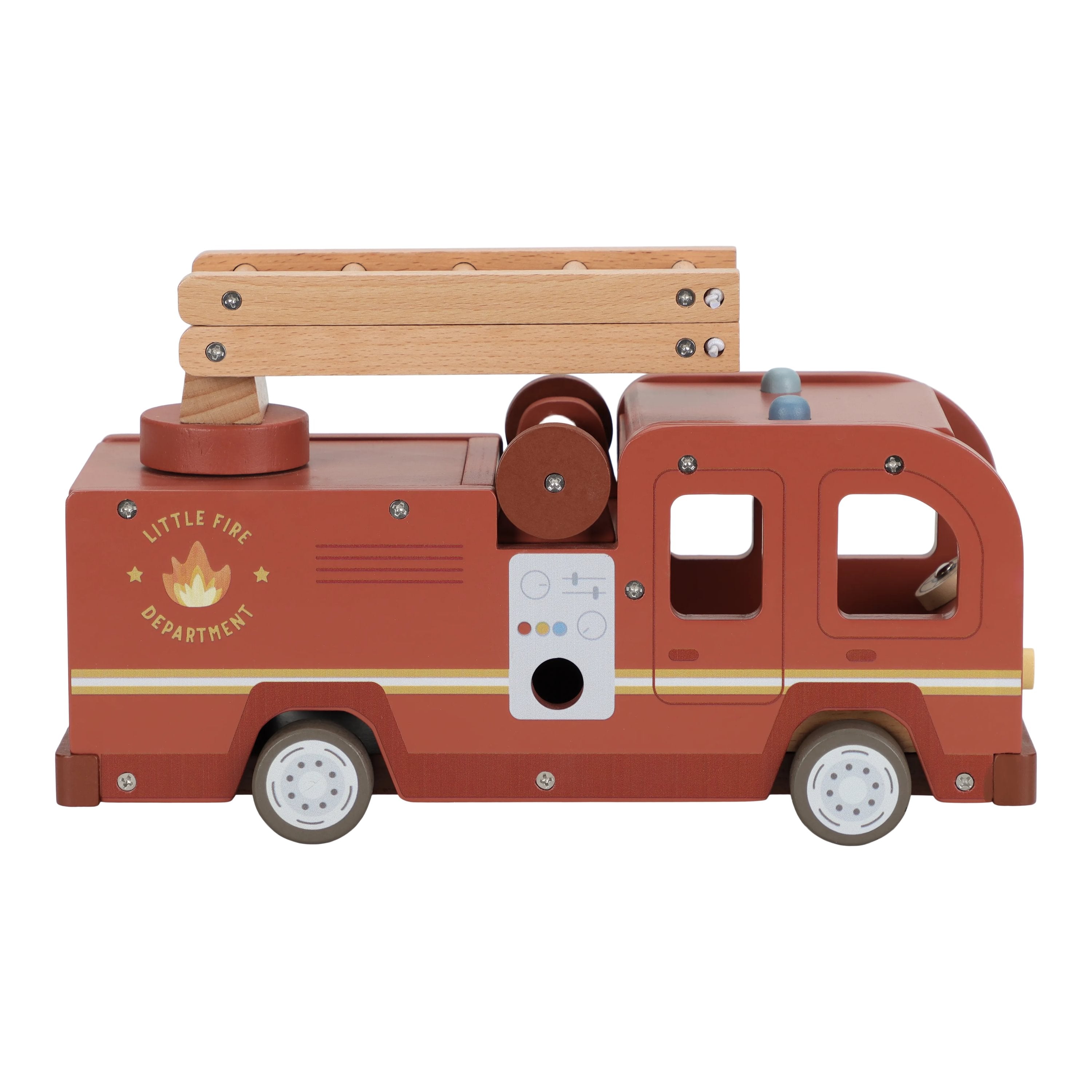 Camion de pompiers et accessoires en bois