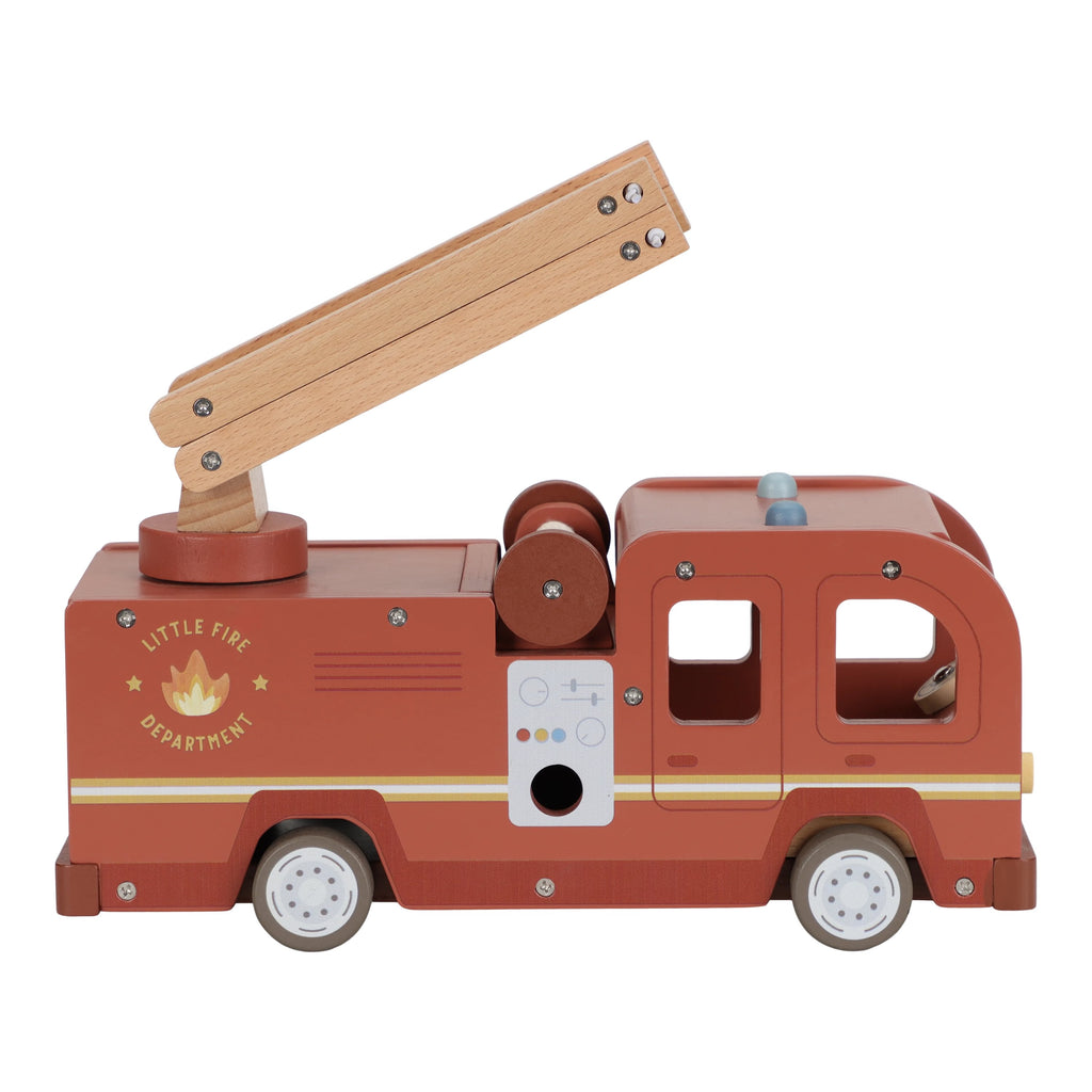 Camion de pompiers et accessoires en bois