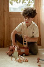 Camion de pompiers et accessoires en bois