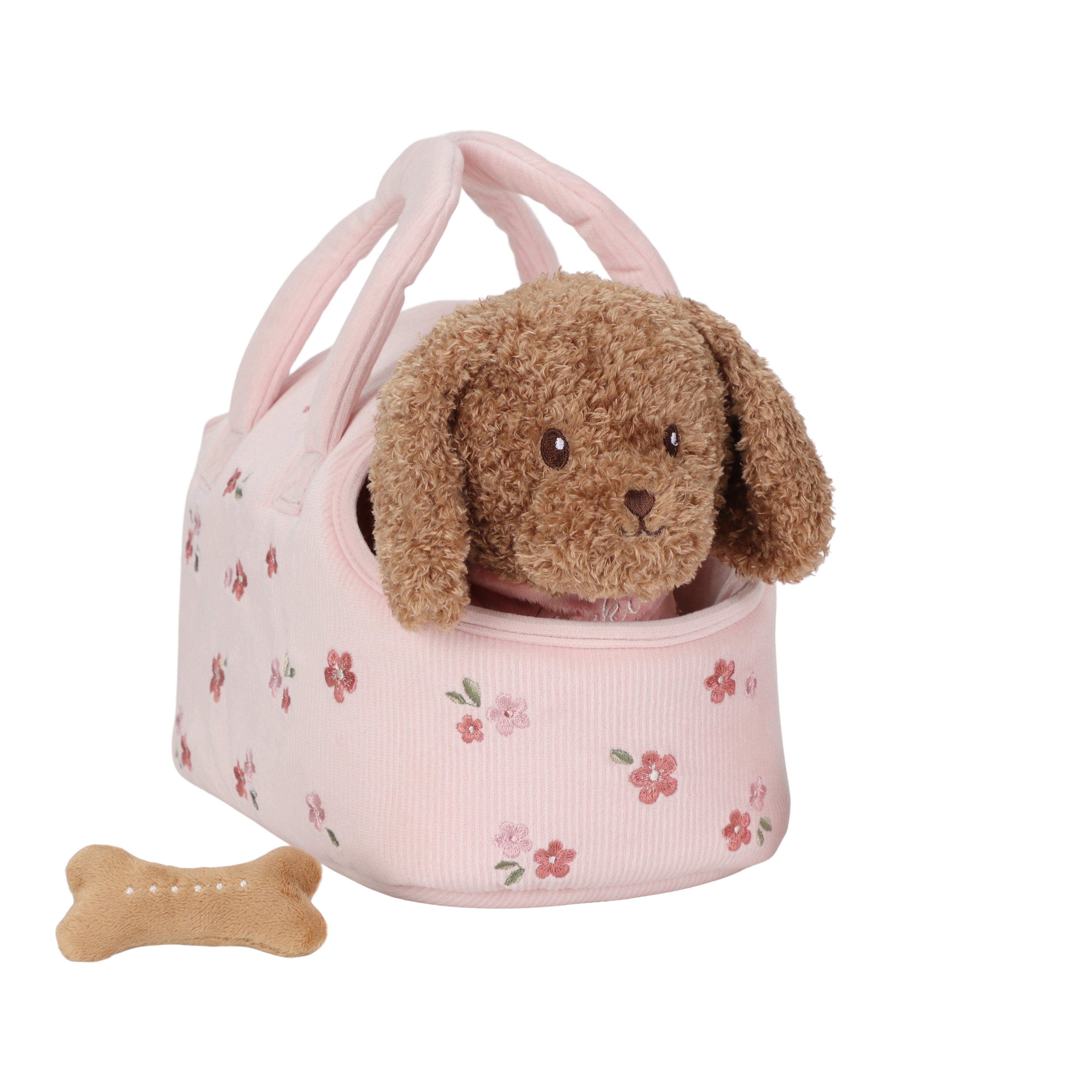 Peluche chien avec sac de transport | Jackie
