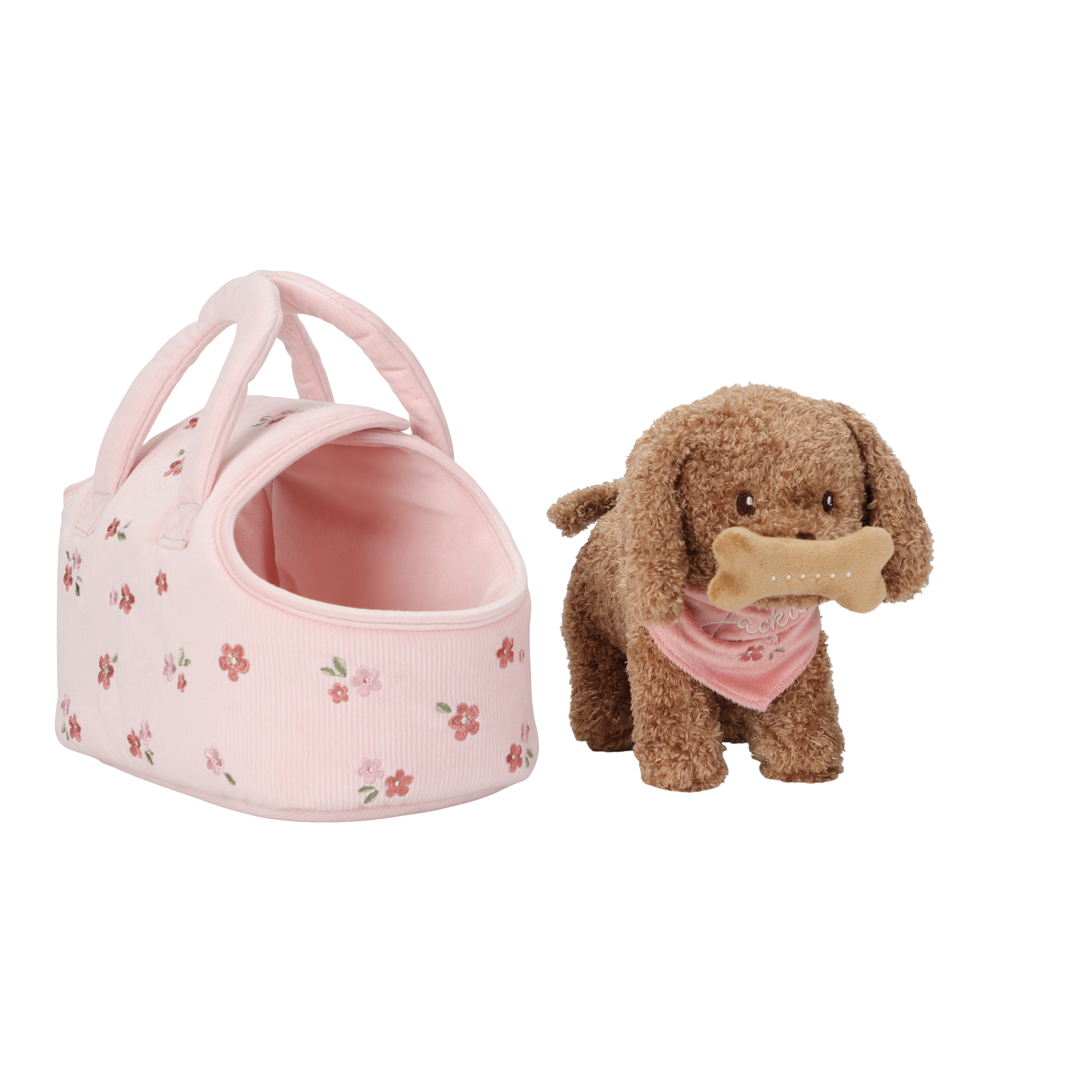 Peluche chien avec sac de transport | Jackie