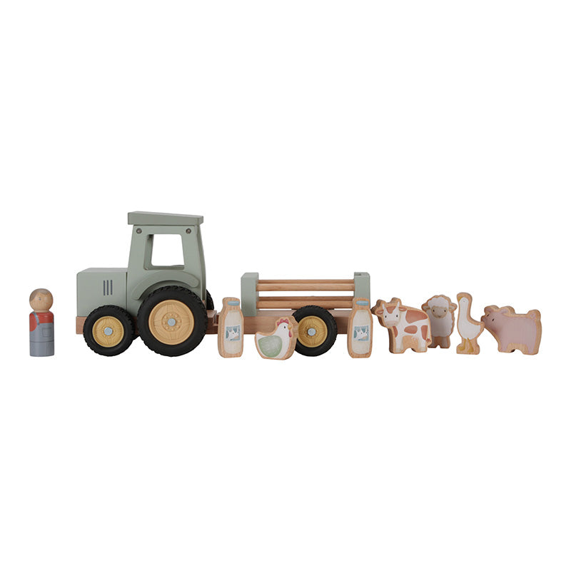 Tracteur avec remorque en bois | Little Farm