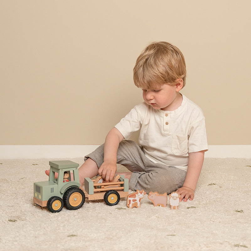 Tracteur avec remorque en bois | Little Farm