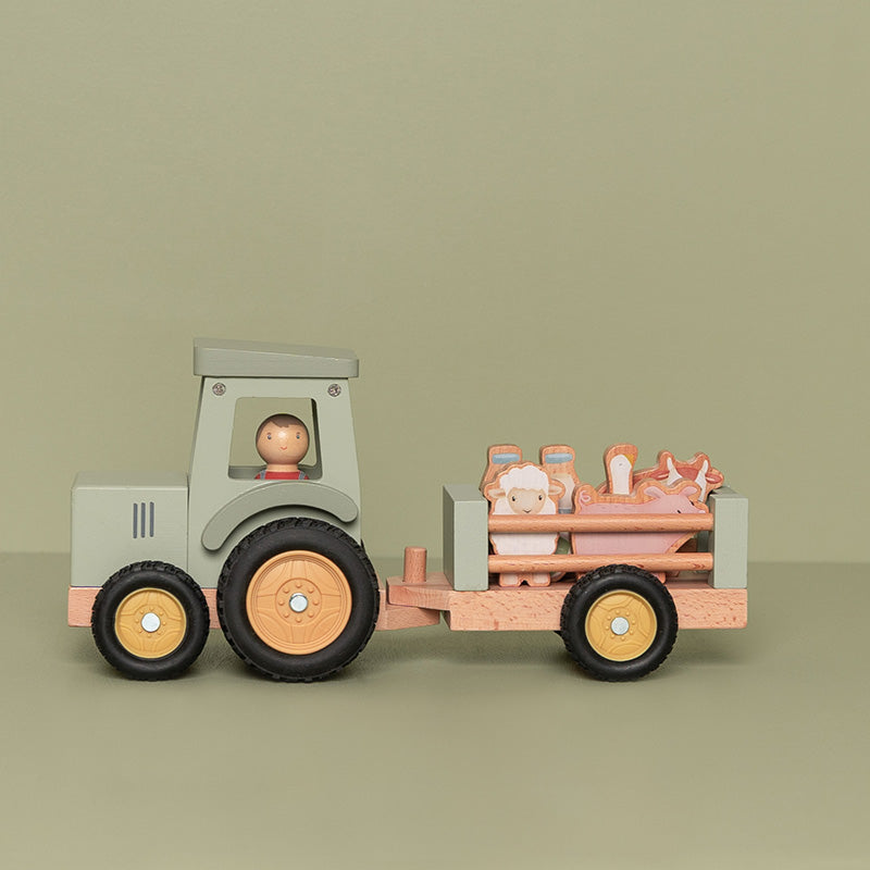 Tracteur avec remorque en bois | Little Farm