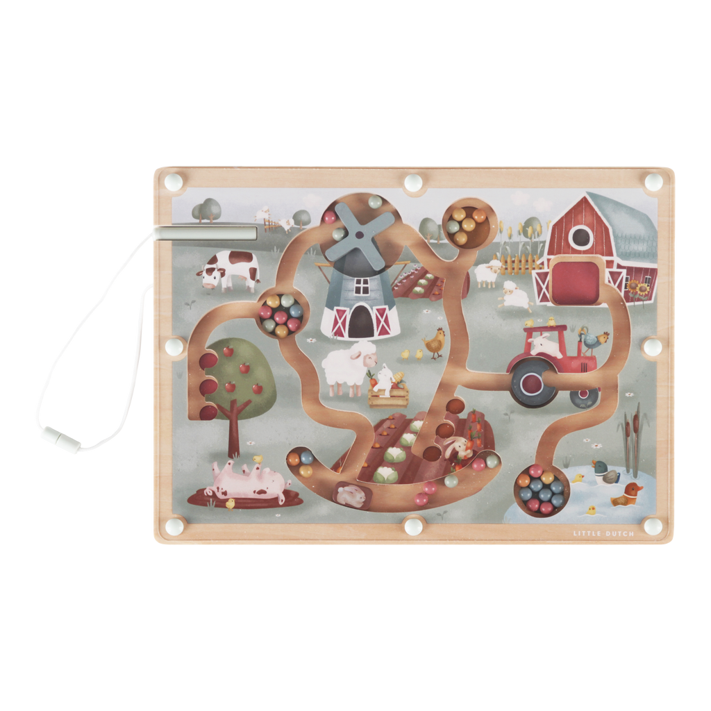 Labyrinthe magnétique en bois | Little Farm